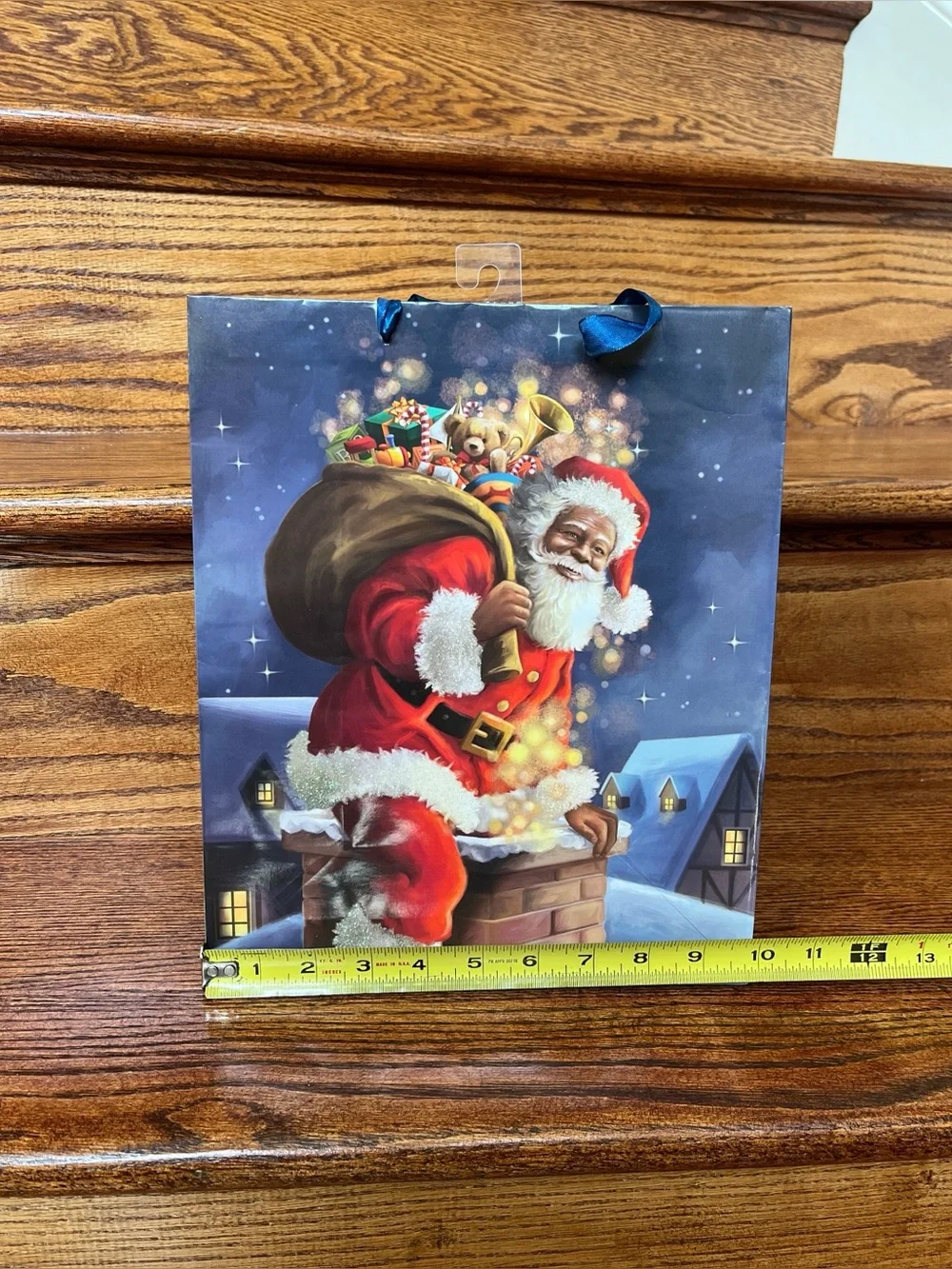 5 African American Santa Themed Holiday Christmas Gift Bags